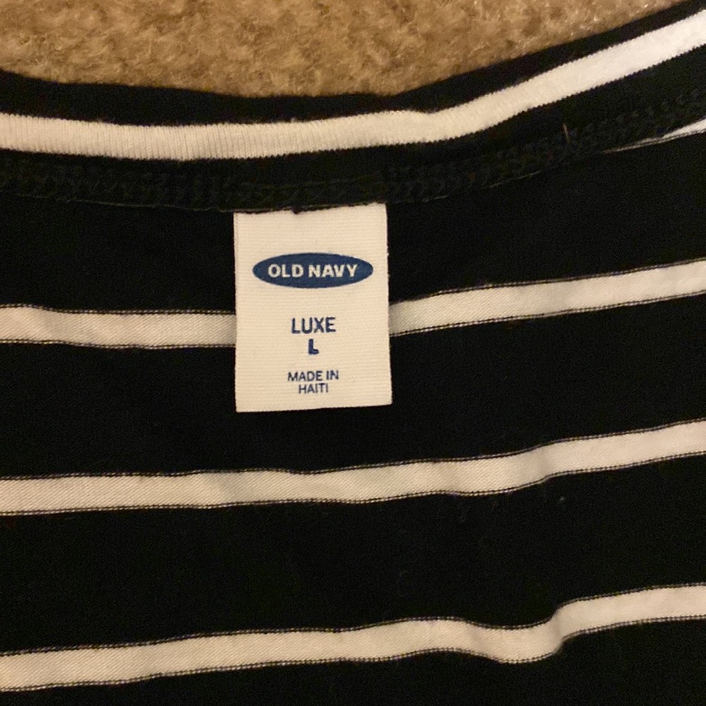 Old Navy Black and White Stripe Luxe Tank Top - Picture 5 of 5